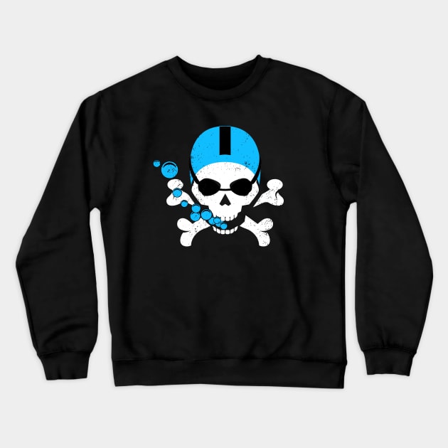 Swimming Skull Crewneck Sweatshirt by atomguy